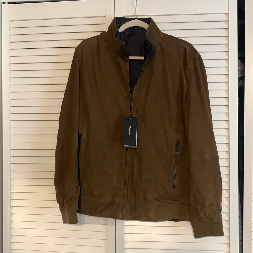 Massimo Dutti reversible soft leather jacket